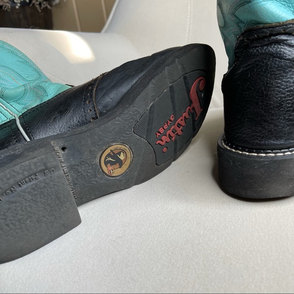 Justin Gypsy Western Cowgirl Boots Leather Sz 8.5 - Picture 6 of 6